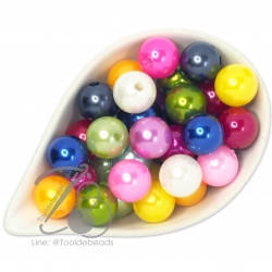 ลูกปัดมุกพลาสติก 12มม. (450 กรัม) SKU-07393