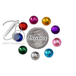 เพชรครึ่งซีก 8มม. ทรงกลม (100 ชิ้น) SKU-14097