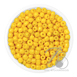 OK Brand ลูกปัดเม็ดทราย 6/0 โทนด้าน สีเหลืองมุก (450 กรัม) SKU-08326