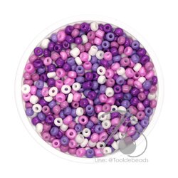 OK Brand ลูกปัดเม็ดทราย 8/0 โทนด้าน สีองุ่น (450 กรัม) SKU-08954