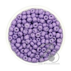 OK Brand ลูกปัดเม็ดทราย 6/0 โทนด้าน สีม่วงอ่อน (100 กรัม) SKU-08969