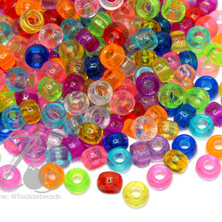 ลูกปัดกิโล ตราจระเข้ กระดูกงู 8มม. สีใส (15 กรัม) SKU-07925