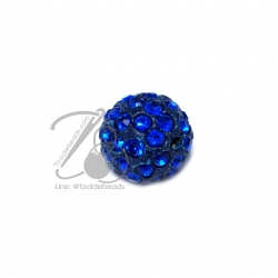 ลูกปัดฝังเพชร 10มม. สีน้ำเงิน (1 ชิ้น) SKU-01547