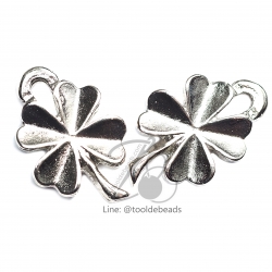 จี้เหล็ก 309 13*19มม. ลายใบโคลเวอร์ สีเงิน (1 ชิ้น) SKU-00777