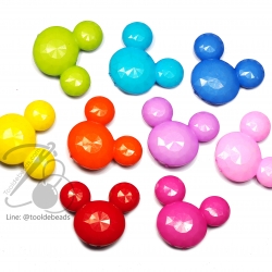 ลูกปัดอะคริลิค 25*45 มม. มิกกี้เม้าส์ร้อยทะลุ สีสด (15 กรัม) SKU-05059