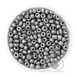 OK Brand ลูกปัดเม็ดทราย 6/0 โทนด้าน สีเงิน (450 กรัม) SKU-08314