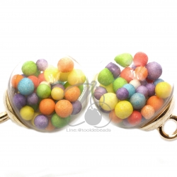 จี้บอลแก้ว 16มม. ไส้โฟม คละสี (1 ชิ้น) SKU-06106