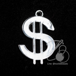 จี้เหล็ก 116 21*32มม. ลาย$ สีเงิน (1 ชิ้น) SKU-00435