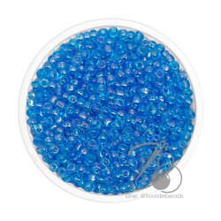 ลูกปัดเม็ดทราย 8/0 โทนรุ้ง สีฟ้า (450 กรัม) SKU-04018