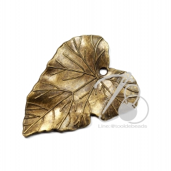 จี้เหล็ก 143 26*34มม. ลายใบไม้ สีสนิม (1 ชิ้น) SKU-00494