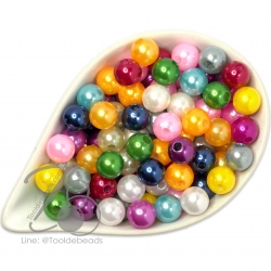 ลูกปัดมุกพลาสติก 8มม. (450 กรัม) SKU-07385