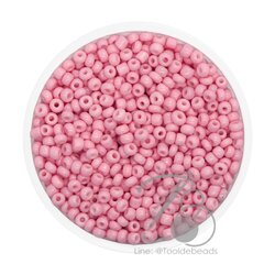 OK Brand ลูกปัดเม็ดทราย 8/0 โทนด้าน สีชมพูอ่อน (450 กรัม) SKU-08921