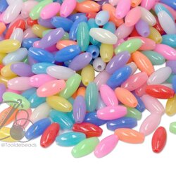 ลูกปัดกิโล ตราจระเข้ เม็ดข้าว 13มม. สีหวาน คละสี (1 กิโลกรัม) SKU-02942