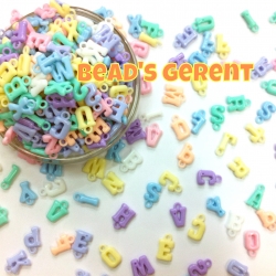 จี้ตัวอักษร พาสเทล ขอบเหลี่ยม (80 กรัม) SKU-01518