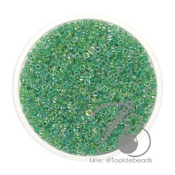 ลูกปัดเม็ดทราย 12/0 สอดไส้ สีเขียว (450 กรัม) SKU-08648