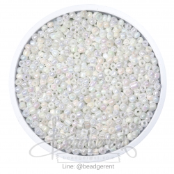 ลูกปัดเม็ดทราย 12/0 โทนมุกด้าน สีขาว (450 กรัม) SKU-04112