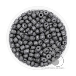 OK Brand ลูกปัดเม็ดทราย 6/0 โทนด้าน สีเทาอมเหลือง (15 กรัม) SKU-08845