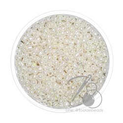 OK Brand ลูกปัดเม็ดทราย 8/0 โทนมุก สีครีม (450 กรัม) SKU-08900