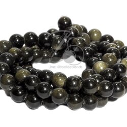 หิน Obsidian 10มม. (38 เม็ด) SKU-01247