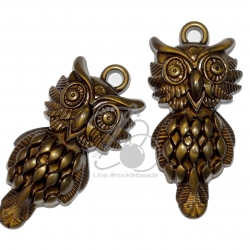 จี้อะคริลิค 28*53มม. ลายนกฮูก สีสนิม (500 กรัม) SKU-05859