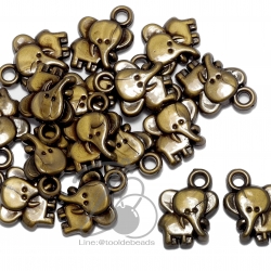 จี้อะคริลิค 15*20มม. ลายช้าง สีสนิม (500 กรัม) SKU-03086