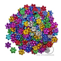 ลูกปัดพลาสติก 14มม. ลายพิกุล (500 กรัม) SKU-13480