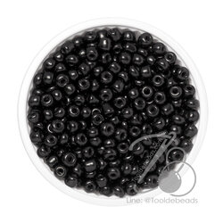 OK Brand ลูกปัดเม็ดทราย 6/0 โทนด้าน สีดำ (450 กรัม) SKU-08188