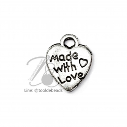 ลูกปัดโรเดียม 157 12มม. จี้หัวใจ (1 ชิ้น) SKU-03374