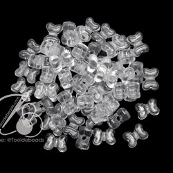 ลูกปัดอะคริลิค 10*13มม. ลายโบว์ สีใส (15 กรัม) SKU-09497