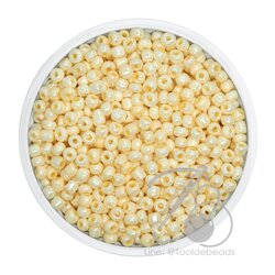 OK Brand ลูกปัดเม็ดทราย 8/0 โทนมุกด้าน สีเหลือง (15 กรัม) SKU-09071