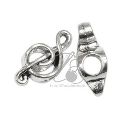 ลูกปัดโรเดียม 199 17มม. ลายกุญแจซอลใหญ่ สีเงิน (10 กรัม) SKU-16520