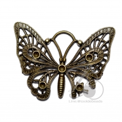 จี้เหล็ก 455 49*39มม. ลายผีเสื้อฉลุ สีสนิม (1 ชิ้น) SKU-06031