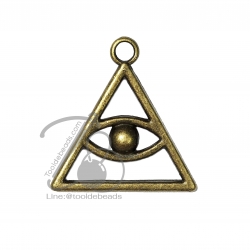 จี้เหล็ก 383 27มม. ลายสามเหลี่ยมฉลุ สีสนิม (1 ชิ้น) SKU-05806