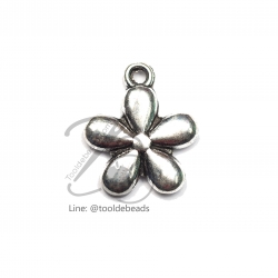 ลูกปัดโรเดียม 115 10มม. ลายดอกไม้ (1 ชิ้น) SKU-03266