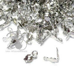 ตัวปิดปม สีนิกเกิ้ล ขาคู่ (80 ชิ้น) SKU-14783