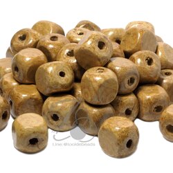 ลูกปัดไม้ 15*15มม. ทรงเต๋า สีน้ำตาล (500 กรัม) SKU-09857
