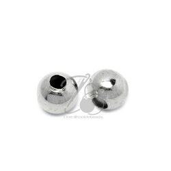 ลูกปัดโรเดียม ร้อยทะลุ ทรงกลม สีเงิน (10 กรัม) SKU-09865