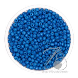 OK Brand ลูกปัดเม็ดทราย 8/0 โทนด้าน สีฟ้าโคลบอล (450 กรัม) SKU-09052