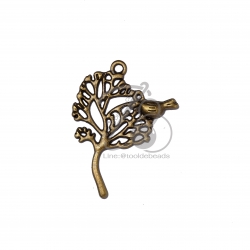 จี้เหล็ก 539 32*42มม. ลายต้นไม้ สีสนิม (1 ชิ้น) SKU-06602