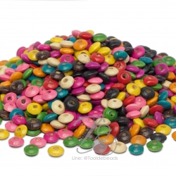 ลูกปัดไม้ 8มม. จานบิน (500 กรัม) SKU-07315