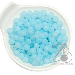 ลูกปัดเนื้อทราย 8มม. ทรงกลม สีฟ้า (500 กรัม) SKU-15199