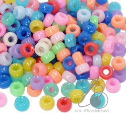 ลูกปัดกิโล ตราจระเข้ กระดูกงู 8มม. สีหวาน (1 กิโลกรัม) SKU-13676