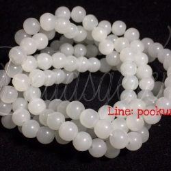 หิน white jade 6มม. (60 เม็ด) SKU-01337