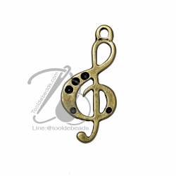 จี้เหล็ก 399 17*36มม. ลายกุญแจซอลมีจุด สีสนิม (1 ชิ้น) SKU-05822