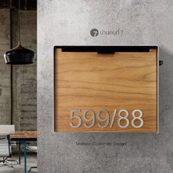 ตู้จดหมาย Customize เกรด Premium ตู้หน้าไม้สัก กรอบแสตนเลส