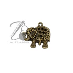 จี้เหล็ก 564 25มม. ลายช้างทรงเครื่อง สีสนิม (1 ชิ้น) SKU-09720