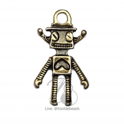 จี้เหล็ก 298 19*33มม. ลายหุ่นยนต์ สีสนิม (1 ชิ้น) SKU-00765