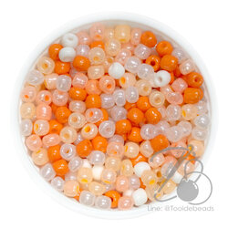 OK Brand ลูกปัดเม็ดทราย 6/0 โทนมุก สีส้มแครแบร์ (15 กรัม) SKU-16415