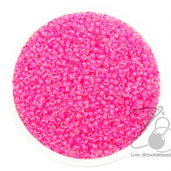 ลูกปัดเม็ดทราย 12/0 สอดไส้ สีชมพู (450 กรัม) SKU-04045