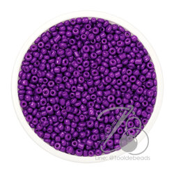 OK Brand ลูกปัดเม็ดทราย 12/0 โทนด้าน สีม่วงแดง (450 กรัม) SKU-08376